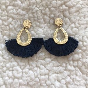 Navy Tassel Earrings